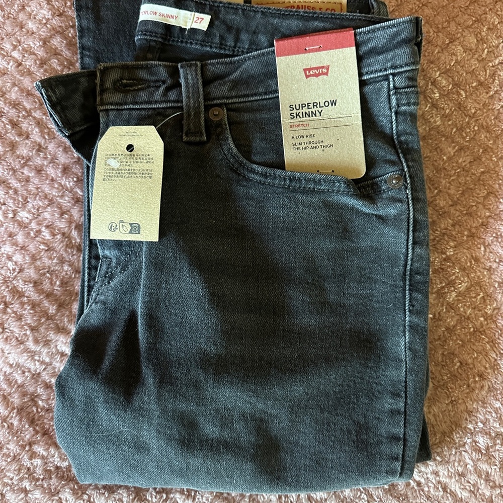 Levi's Black Superlow Skinny Jeans with Tags